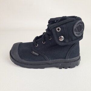 Palladium Baggy Hi Toddler Infants Boots Black School Canvas Size 8